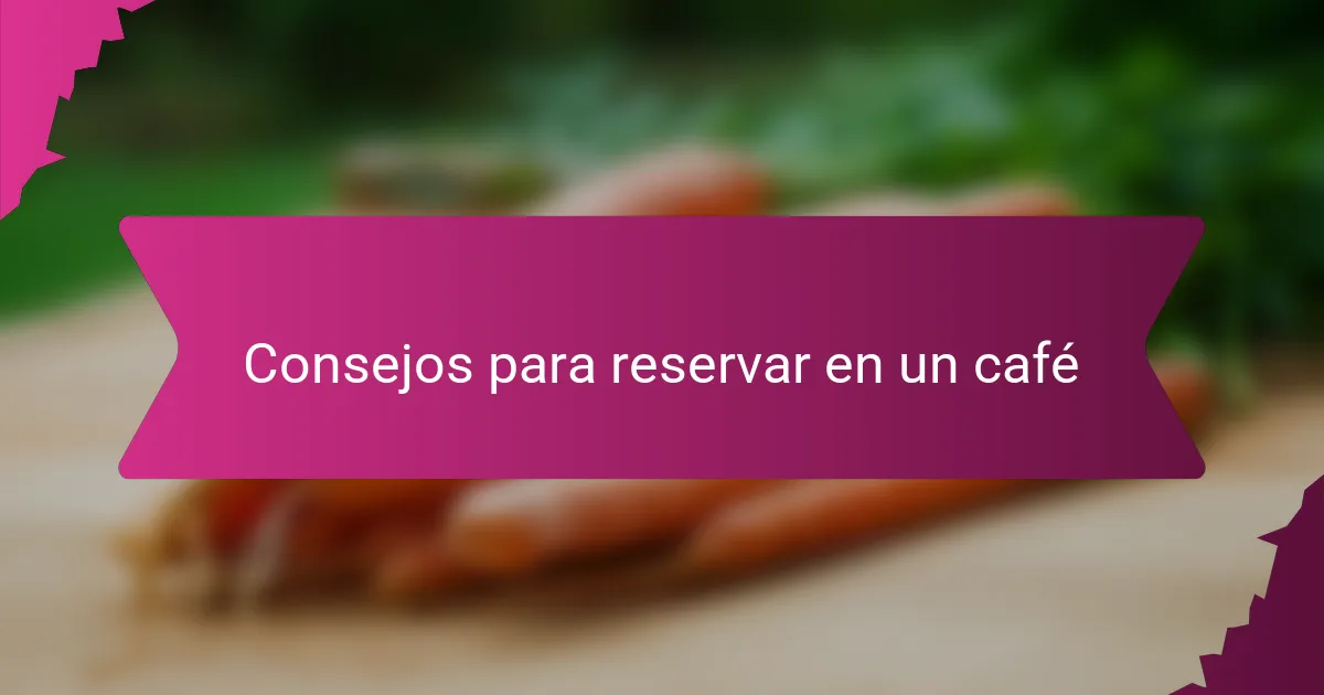 Consejos para reservar en un café