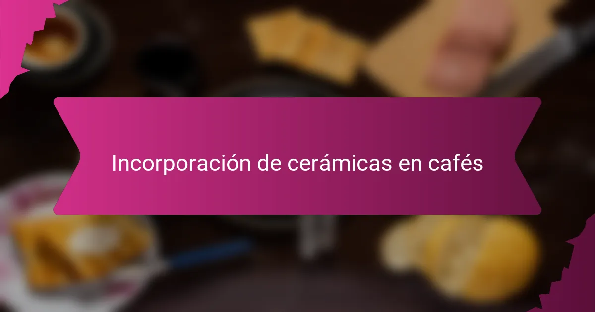 Incorporación de cerámicas en cafés