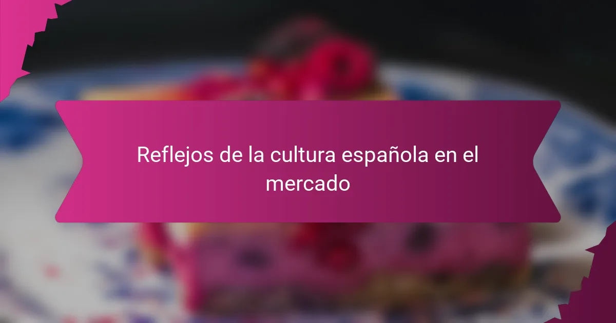 Reflejos de la cultura española en el mercado